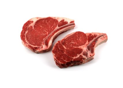 Rib eye on bone portionned