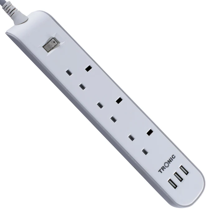 EXTENSION SOCKET BS 3WAY USB