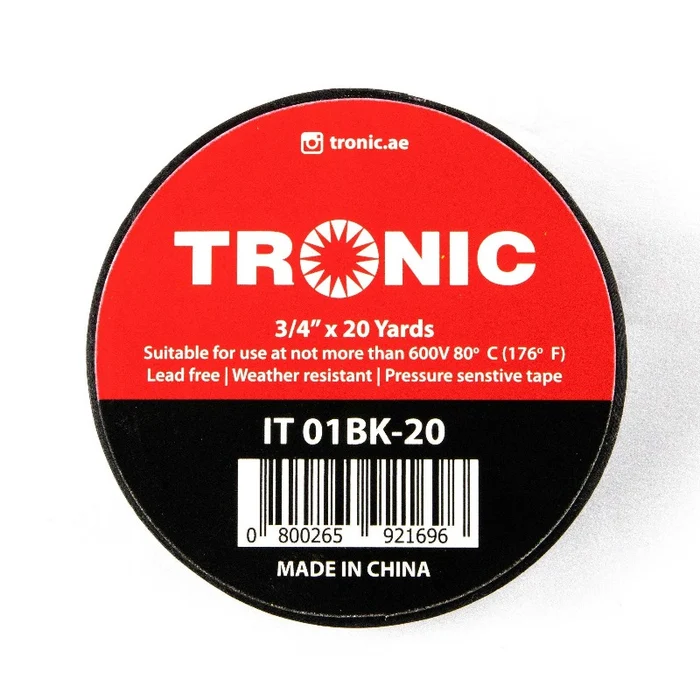 Insulating Tape Black 20yards NEW Tronic IT 01BK-20