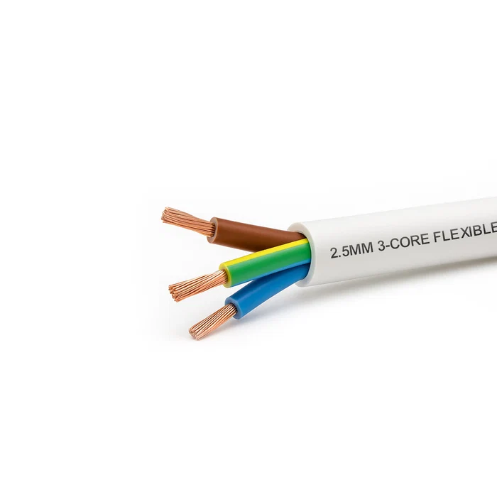 Tronic Cable 2.5mm 3 Core Flexible White METERS