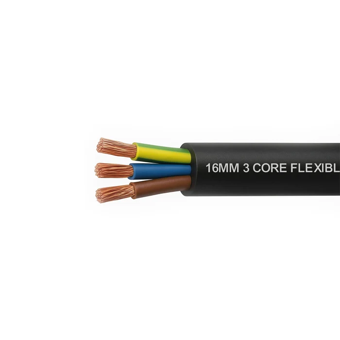 Tronic Cable 16mm 3 Core Flexible Black METERS MT FLEX-03-0160-BK