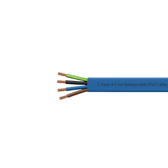 TRONIC CABLE 2.5MM 4 CORE SUBMERSIBLE FLAT  BLUE DRUM MT FLEX-04-0025-FL-WP-BL
