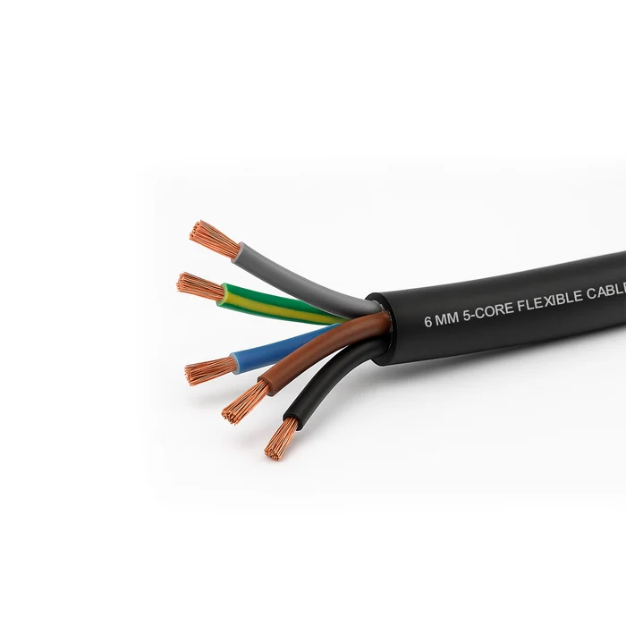 Tronic Cable 6mm 5 Core Flexible Black METERS MT FLEX-05-0006-BK
