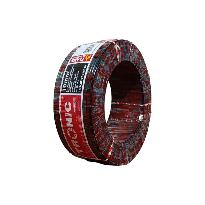 PVC Insulated Electrical Cable Meter Single Stranded 10mm Black MT SCRE-ST-0100-BK