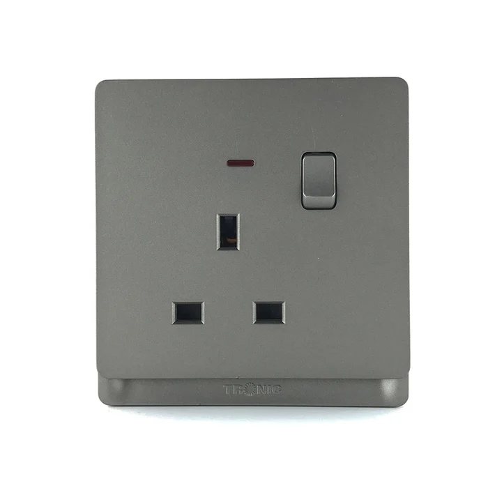 Tronic 13A Switch Socket Single Neon GREY TD 5113-NE-GY