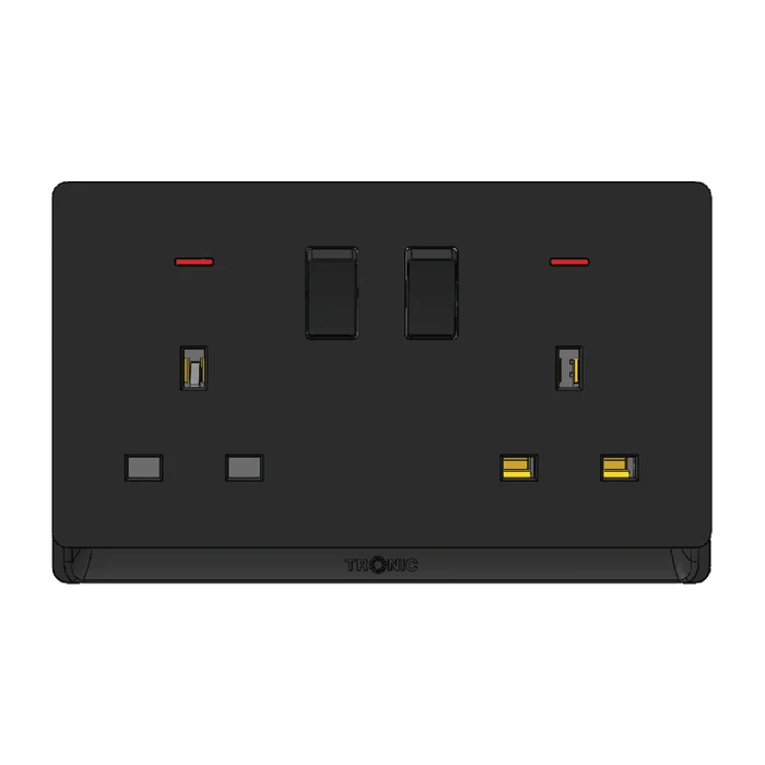 SOCKET 2GANG 13A NEON