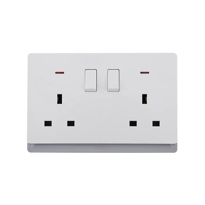 Tronic 13A Switch Socket Twin Neon IVORY TD 5213-NE-IV