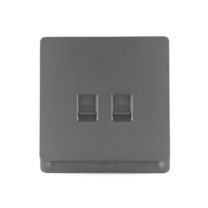 DOUBLE DATA SOCKET (CAT 6) GRAY