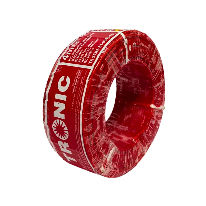 Tronic Electrical Cable  Red 4 MM Single core Stranded - 90 Meters Roll