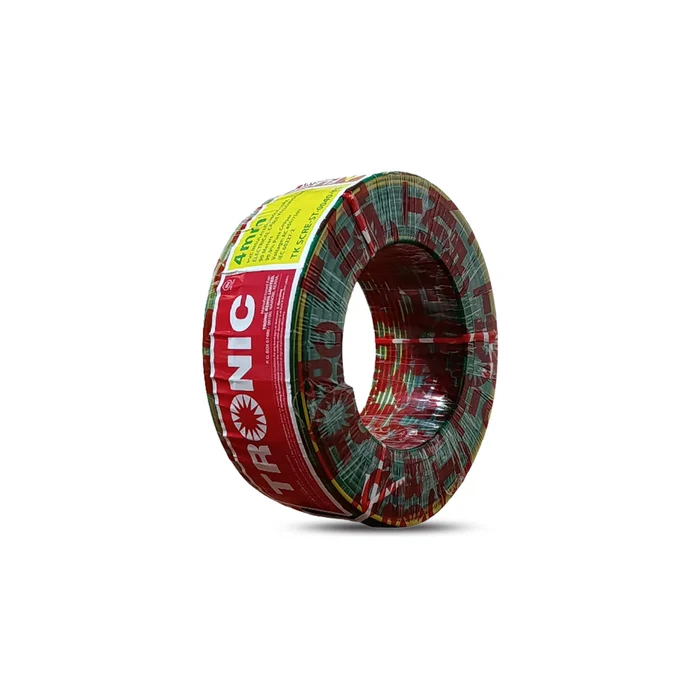 Tronic Electrical Cable  Yellow Green 4 MM Single core Stranded - 90 Meters Roll