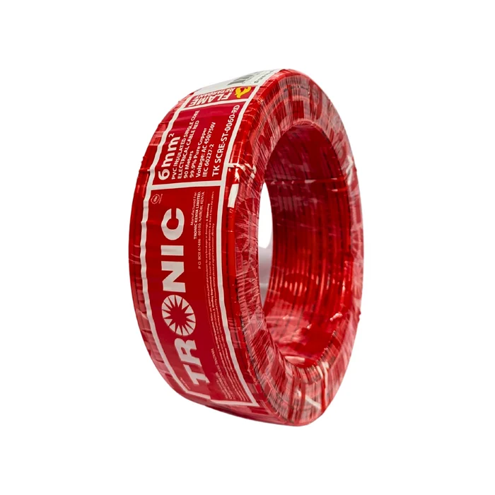 Tronic Electrical Cable  Red 6 MM Single core Stranded - 90 Meters Roll