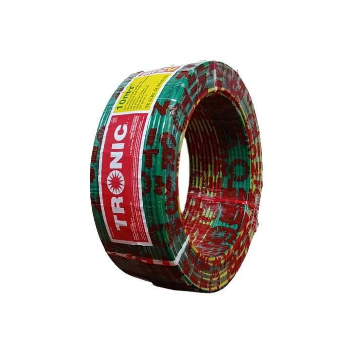 Tronic Electrical Cable  Yellow Green 10 MM Single core Stranded - 90 Meters Roll