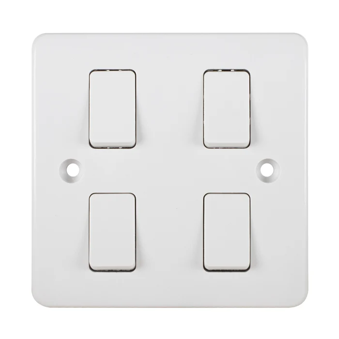 4 Gang 2 Way Switch – White