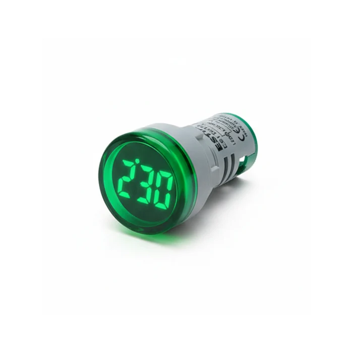 Green AC Digital Voltage Indicator – Panel Mount (50–500V)