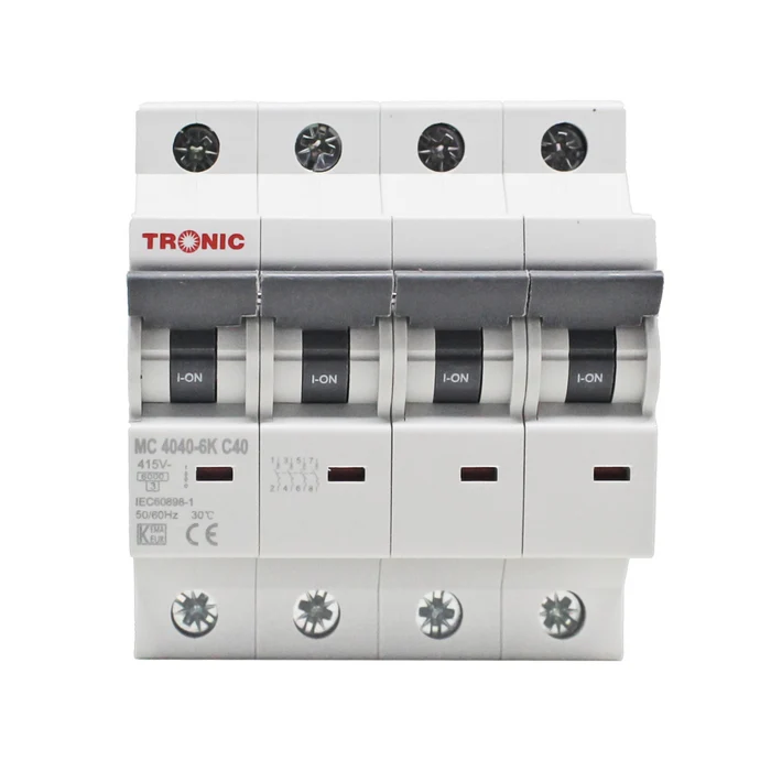 Miniature Circuit Breaker 4 Pole 40Amps 6KA