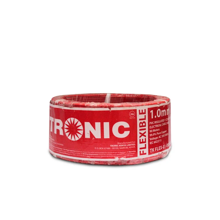 1.0mm² PVC Insulated Single Core Flexible Red Electrical Cable – 90M