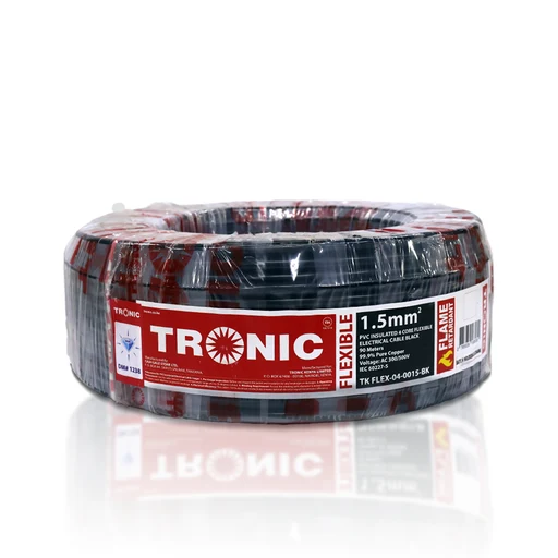 Tronic Electrical Cable 1.5mm 4 Core Flexible Black