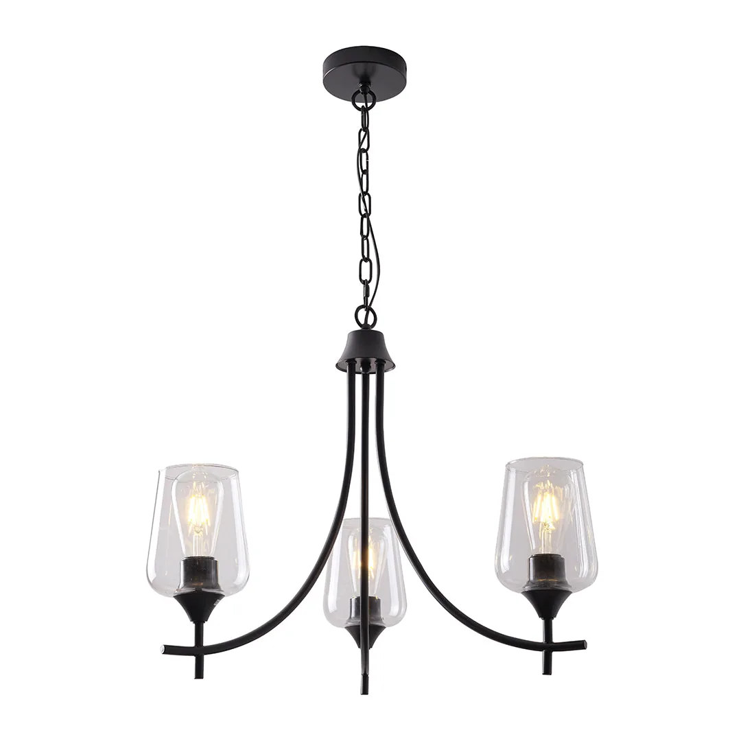 Black Chandelier Lamp – 3XE27