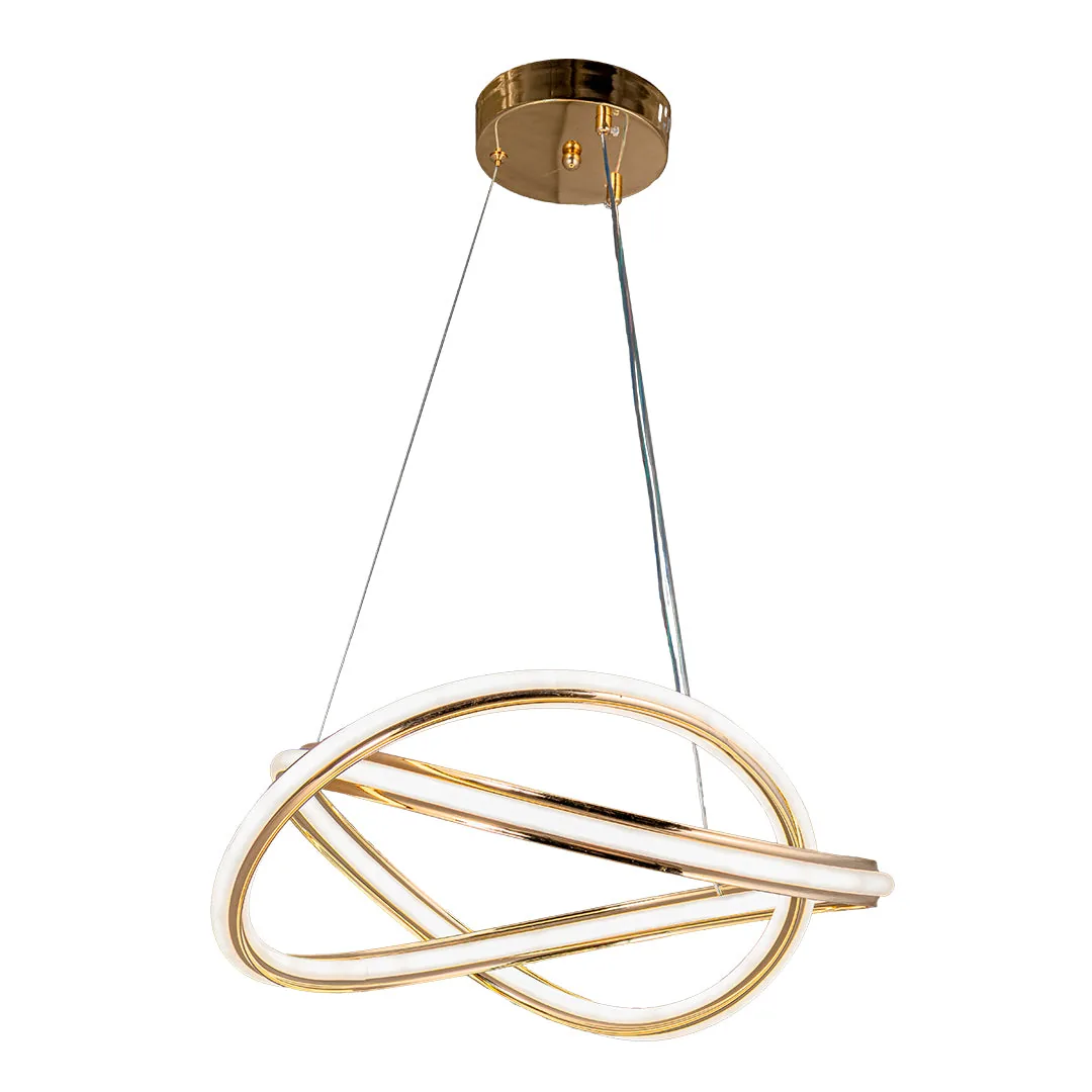 Golden Interloop Chandelier – 100W LED, 3-Colour Adjustable