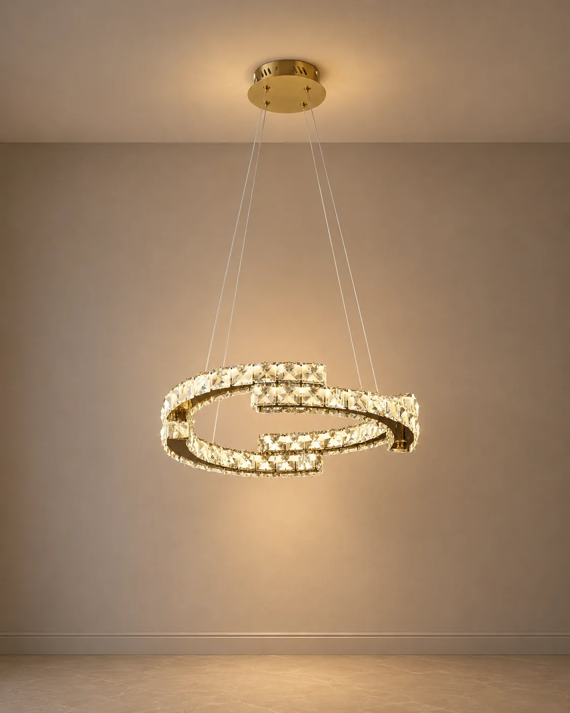 Luxury Crystal Spiral LED Pendant Light