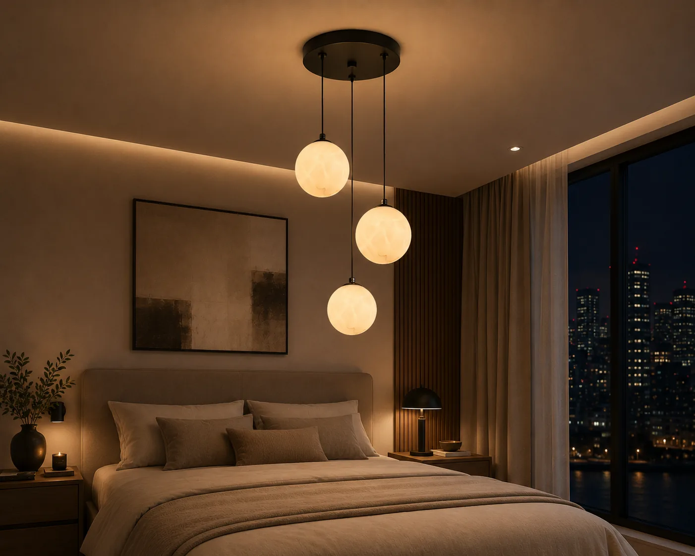 Modern 3-Light Globe Cluster Pendant Light
