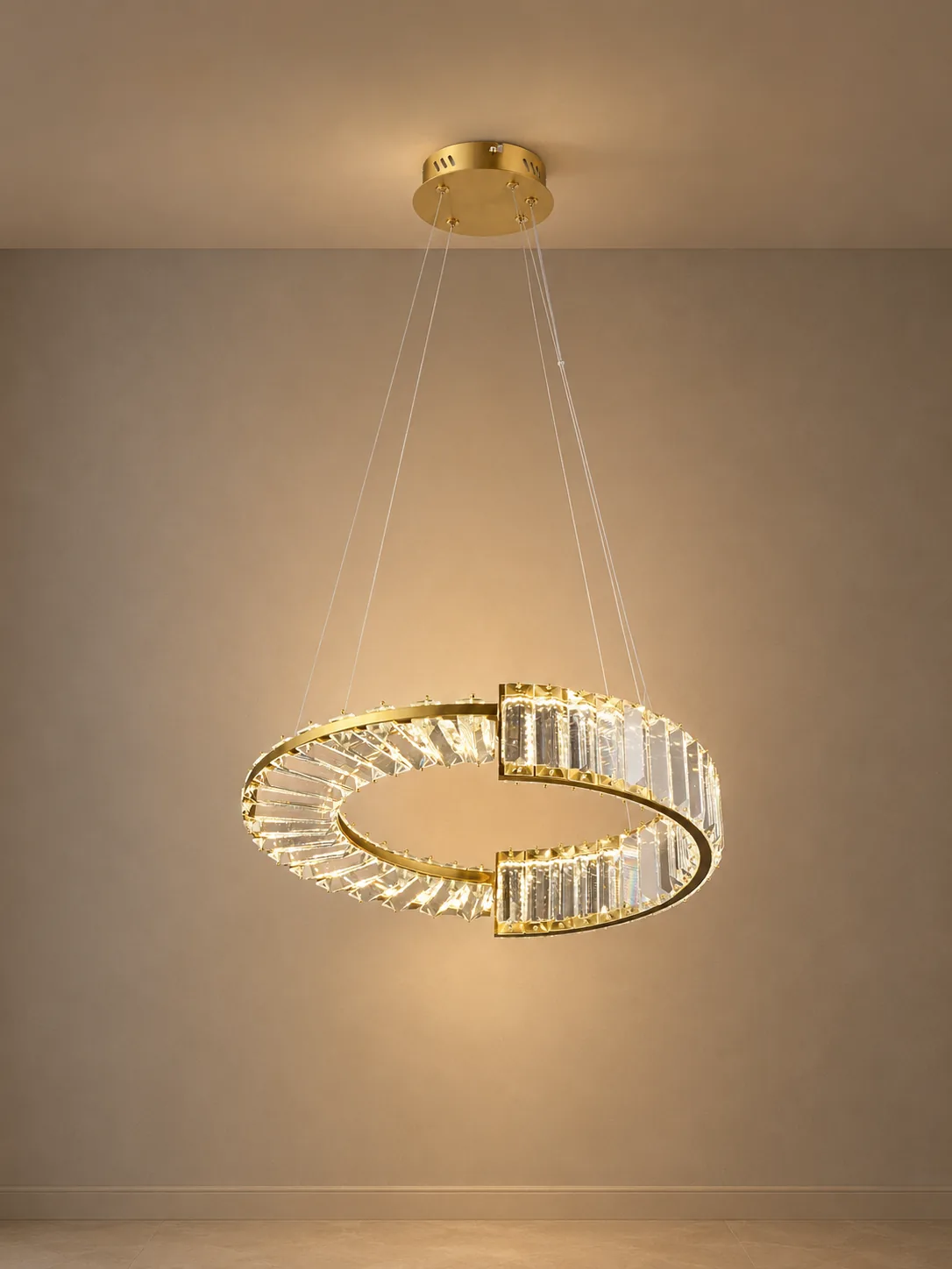 Modern Crystal Halo LED Pendant Light