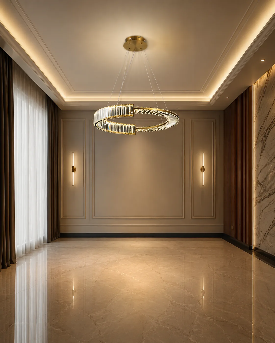 Modern Crystal Ring LED Pendant Light