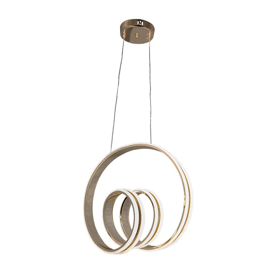 Modern LED Ring Chandelier 100W – Golden Finish