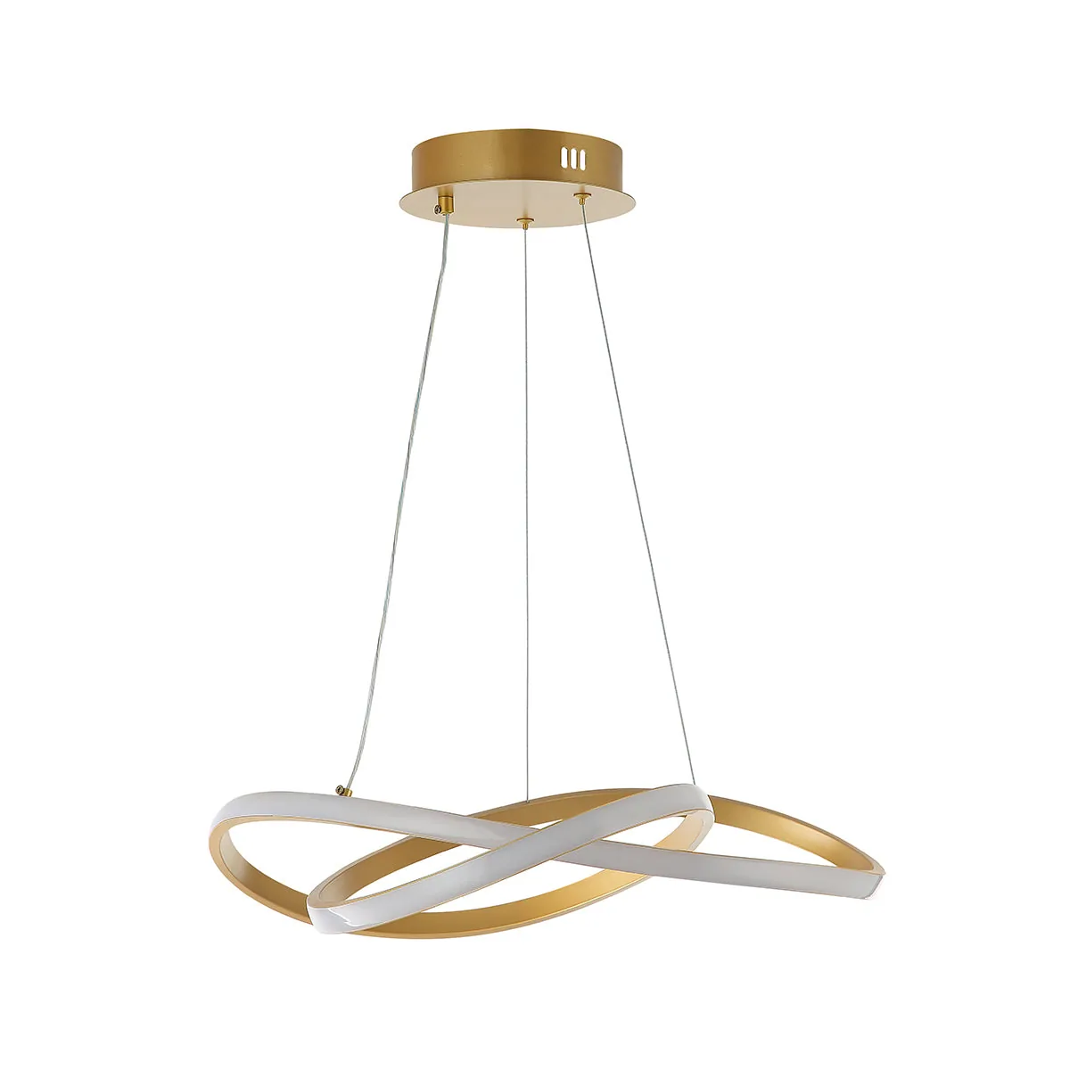 Modern Oval LED Pendant Light - Elegant Gold Finish 50 Watts