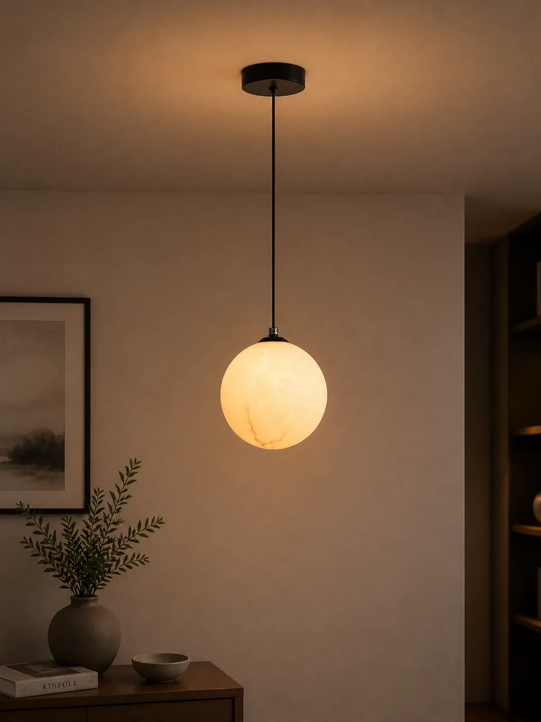 Modern Textured Globe Pendant Light