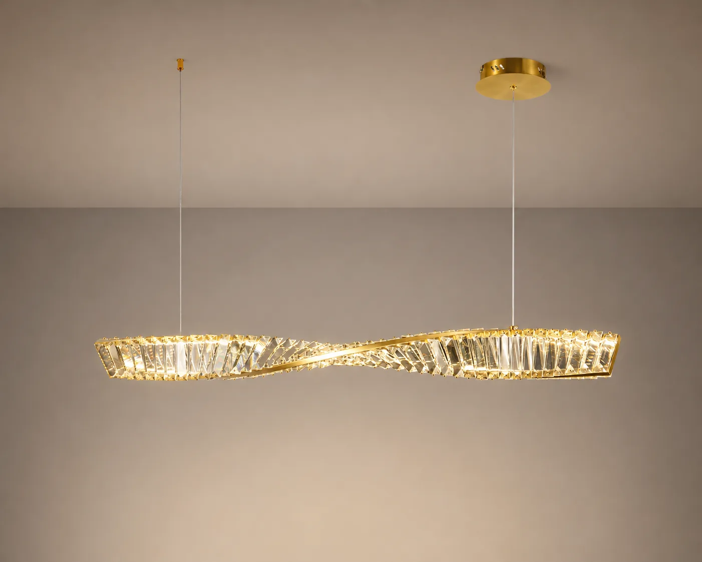 Wave Crystal LED Pendant Light