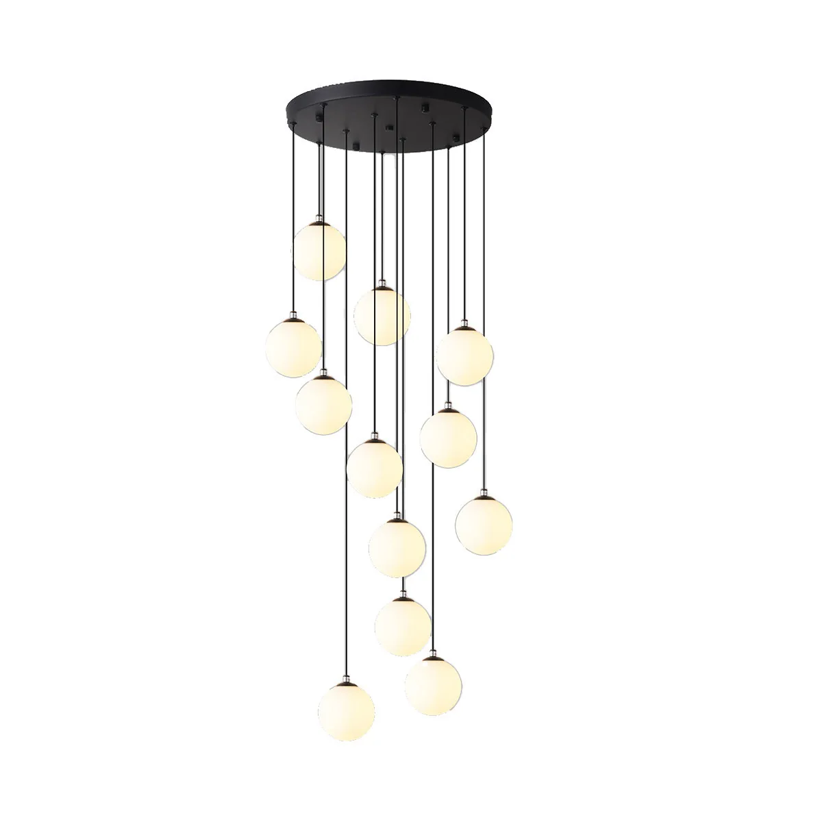5-Light Silver & White Pendant Light with Adjustable Color Temperature