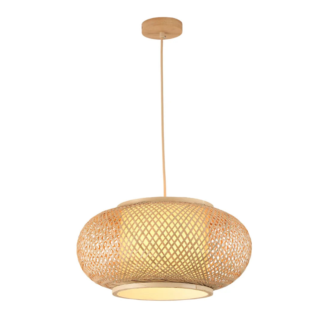 Bamboo Globe Pendant Lamp – Natural Wood Finish