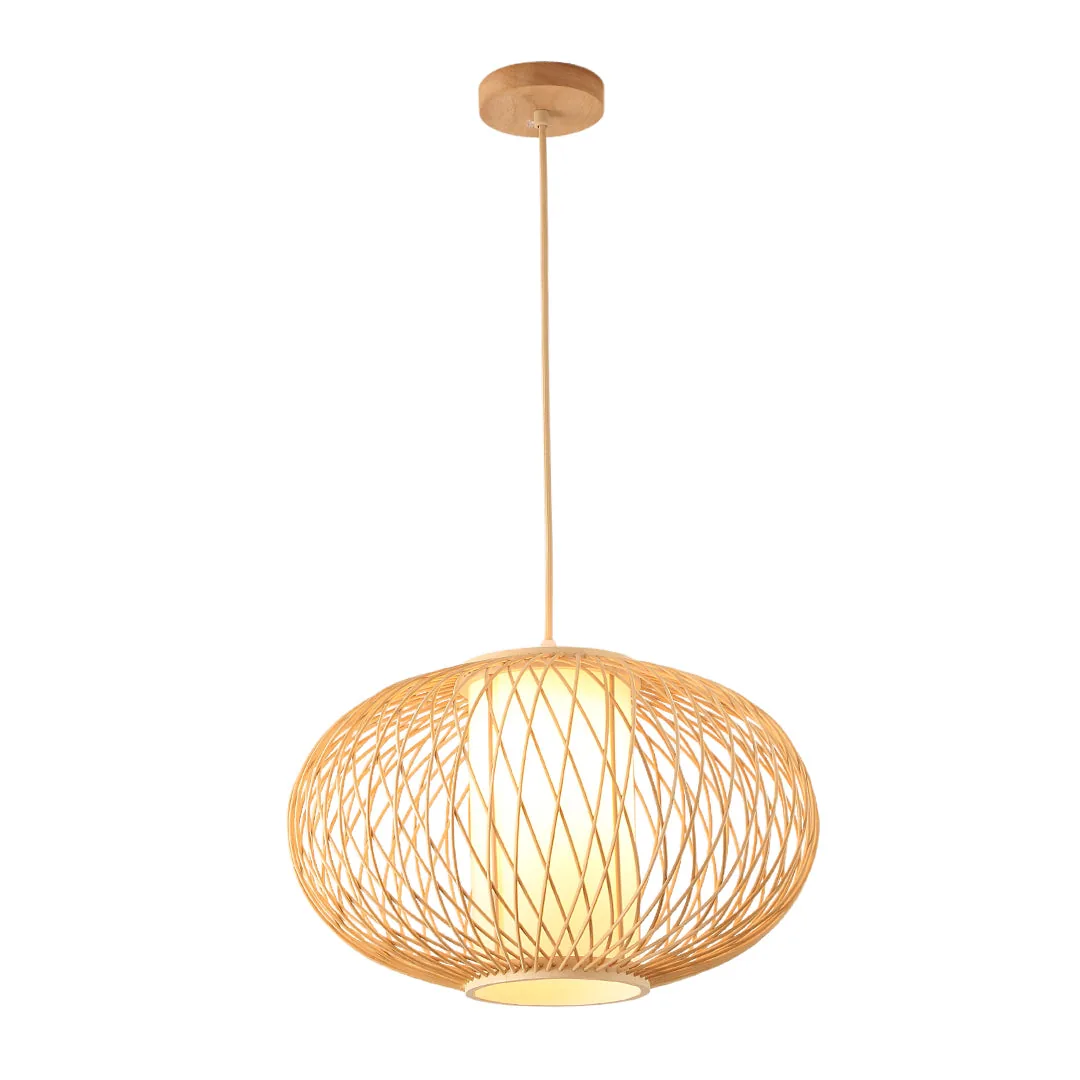 Bamboo Pendant Lamp – Round Woven Globe