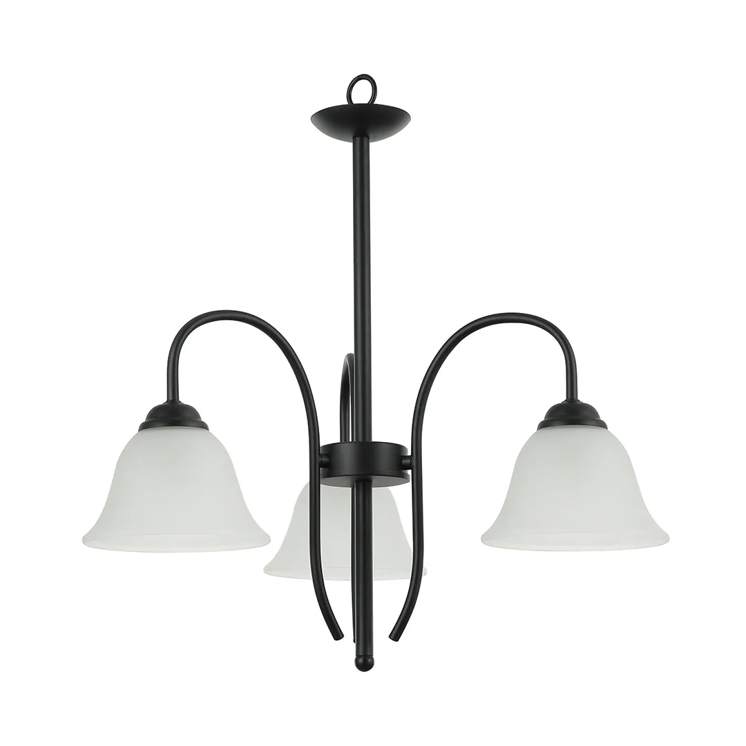 Black & White 3-Arm Decorative Pendant Lamp