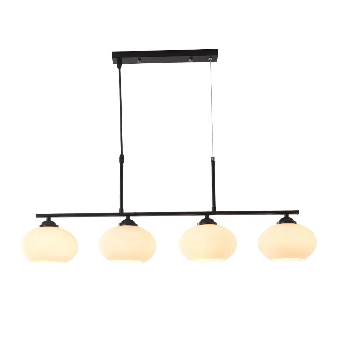 Black and White 4-Light Linear Pendant