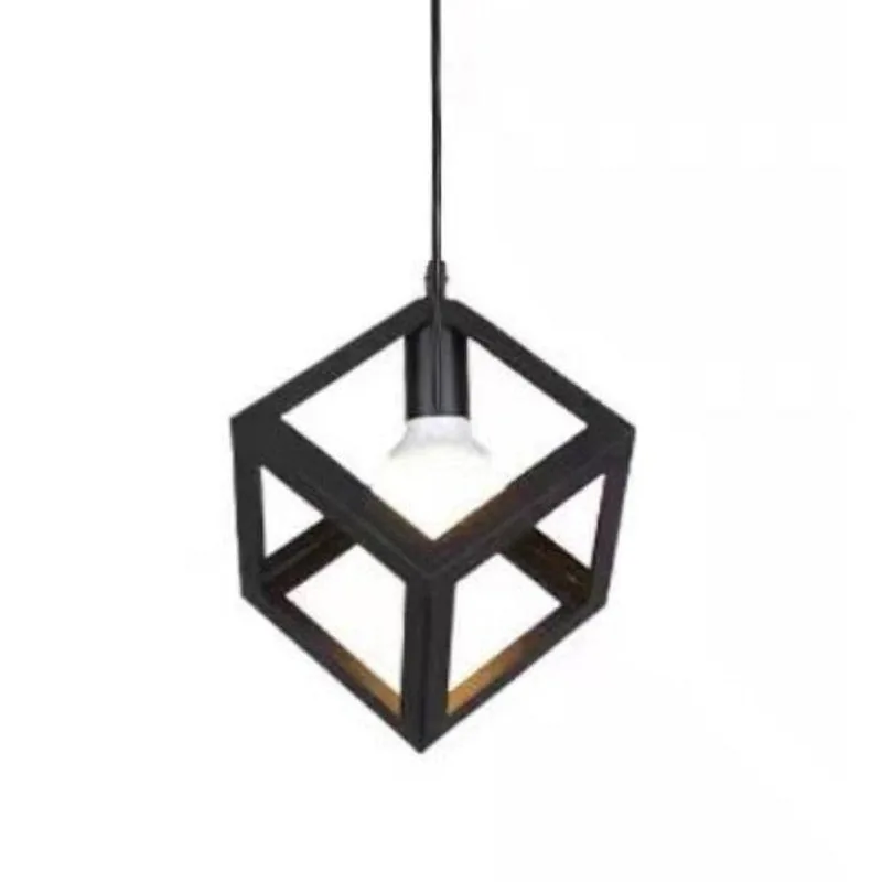 Black Square Cage Pendant Light