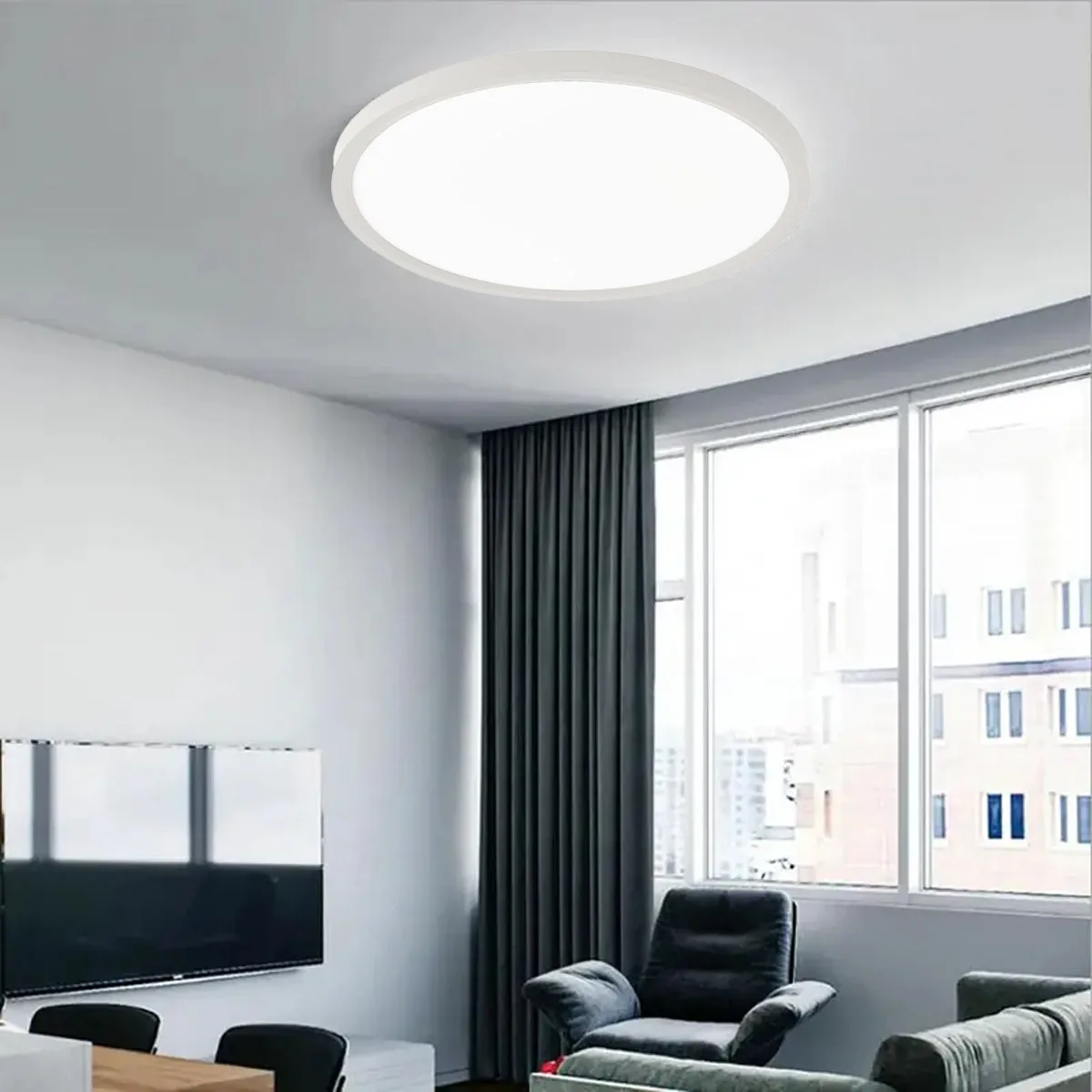 Ceiling Light LED Round Slim 60W - Elegant White Finish