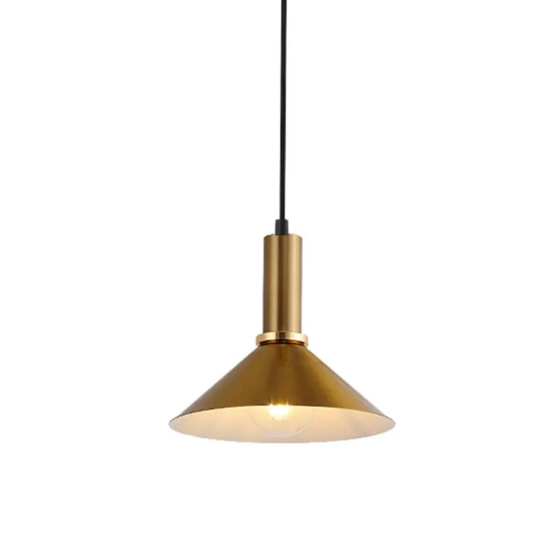 Coned Shape Gold Pendant Light