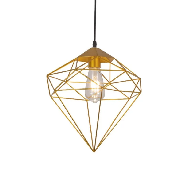 Diamond Gold Cage Pendant Lamp