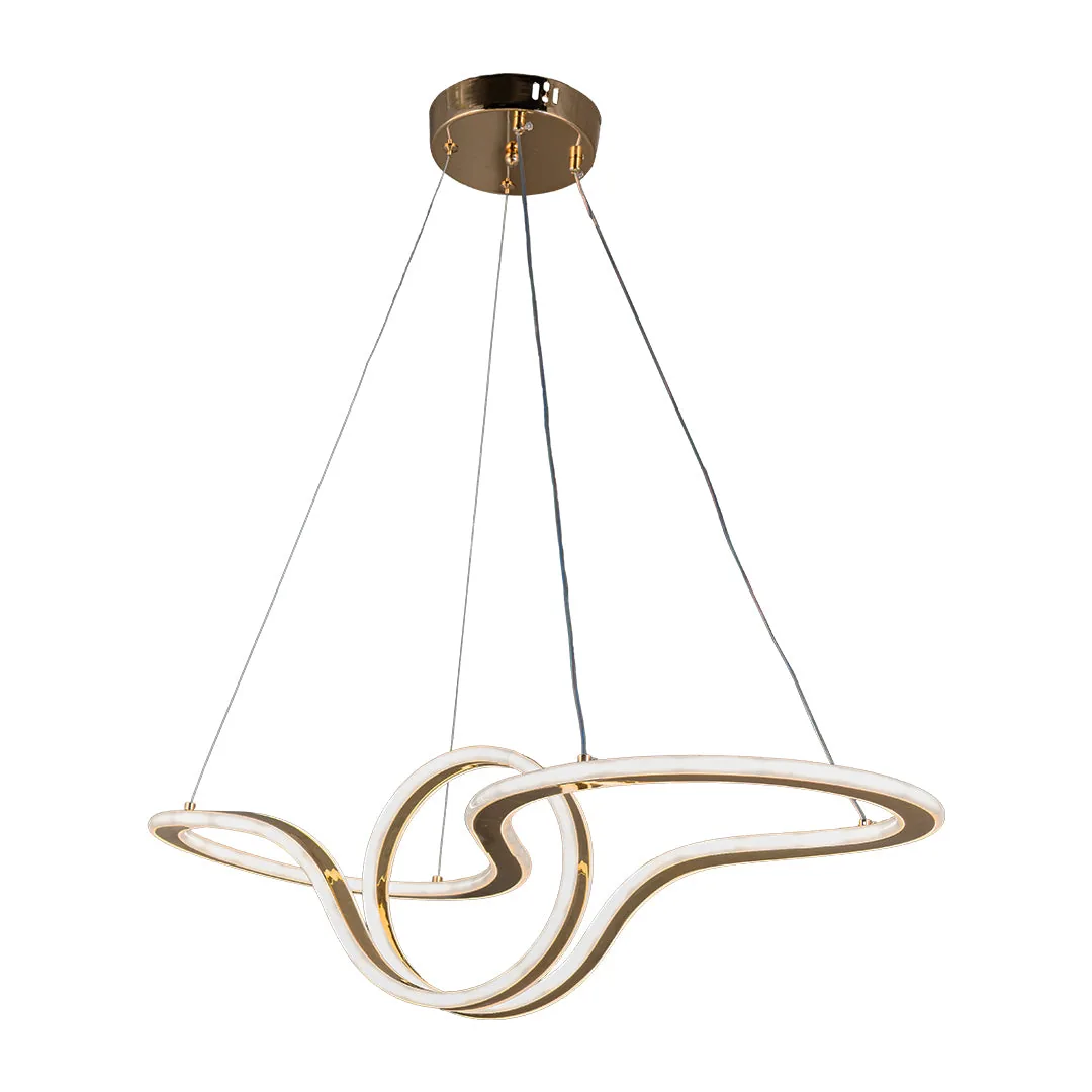 Golden Artistic Wave Pendant Light – 100W LED