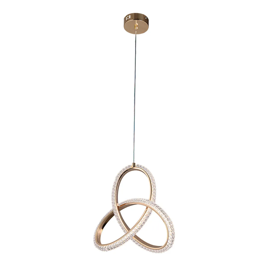 Golden Crystal Knot Pendant Light – 30W LED