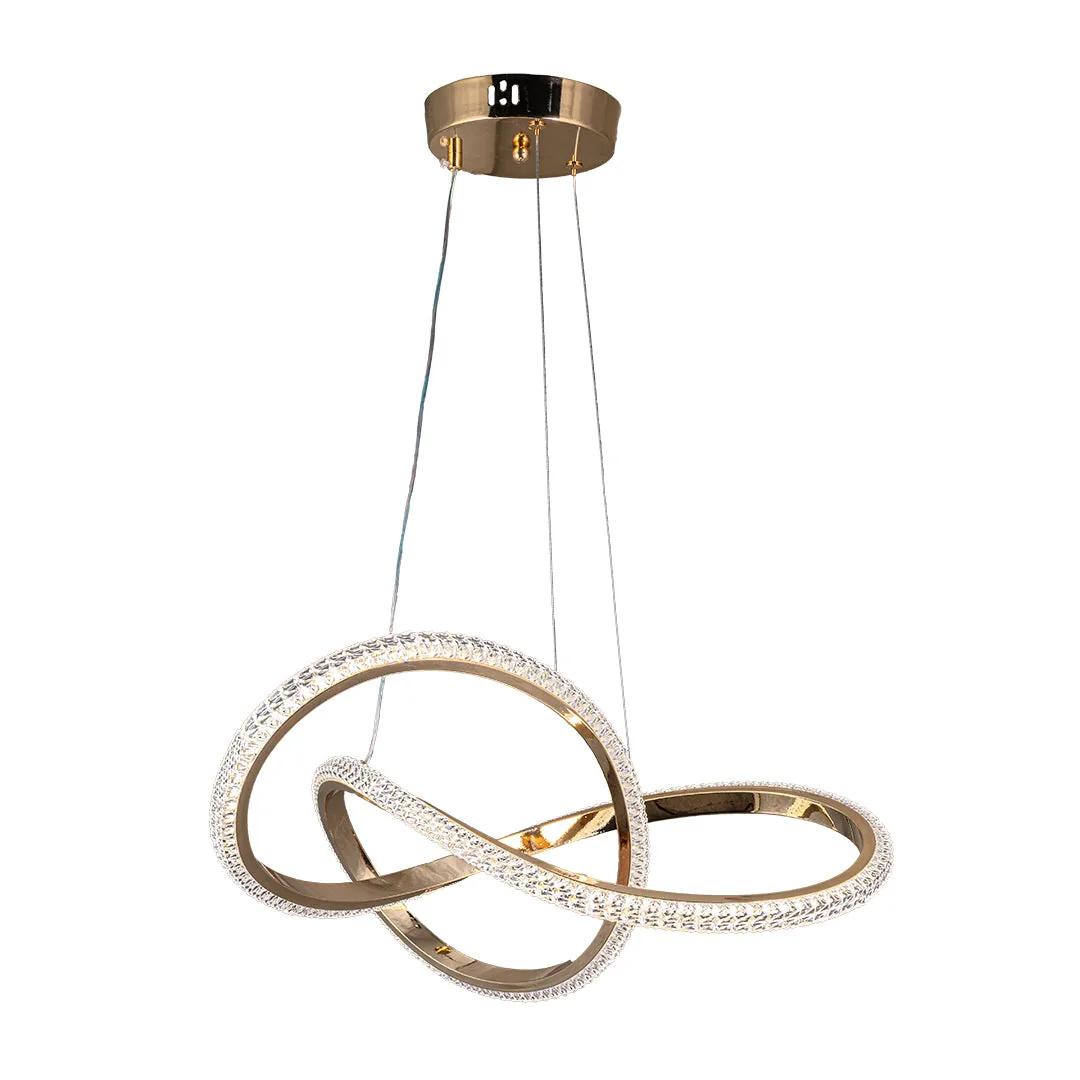 Golden Crystal Twist Pendant Light – 50W LED