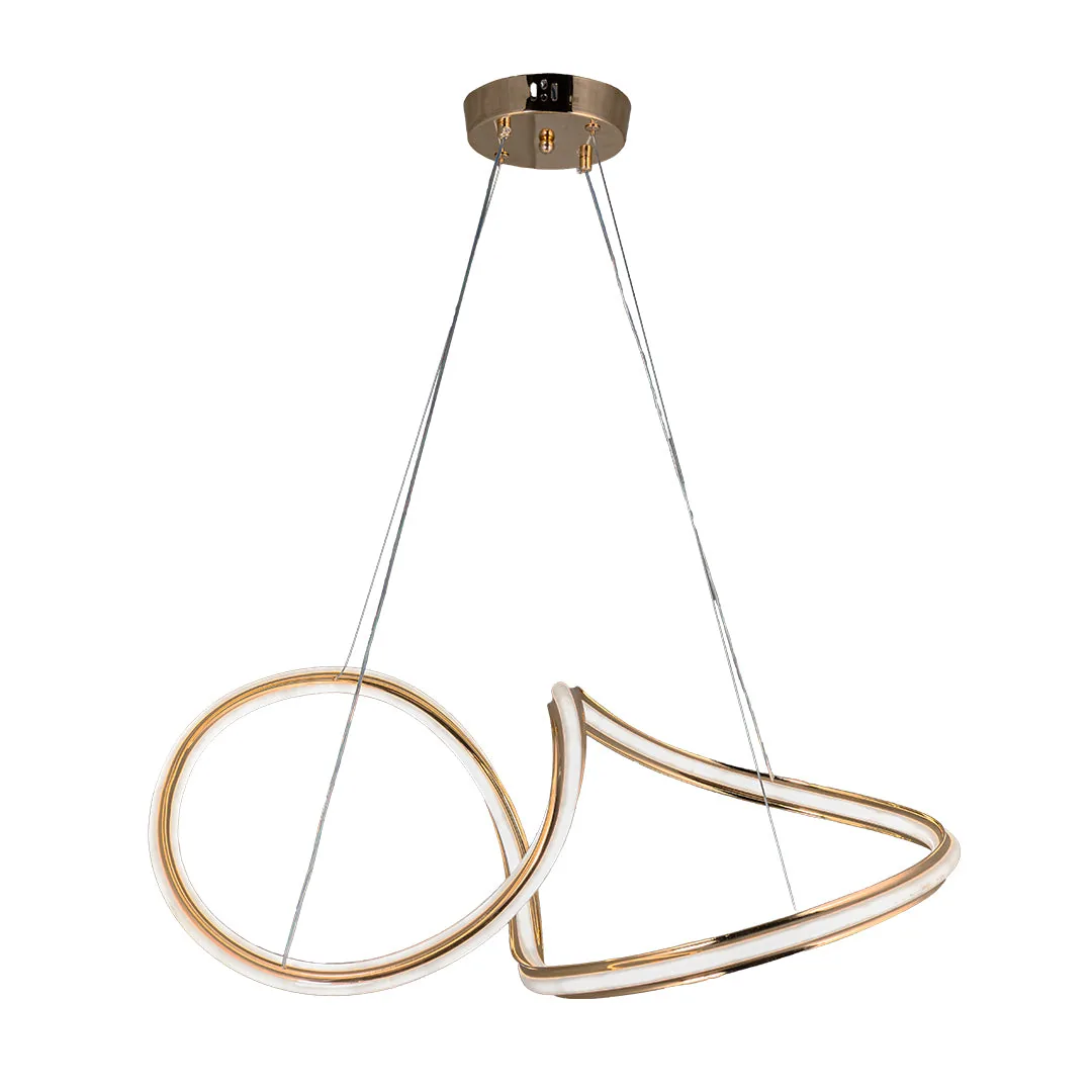 Golden Twin Curve Pendant Light – 100W LED