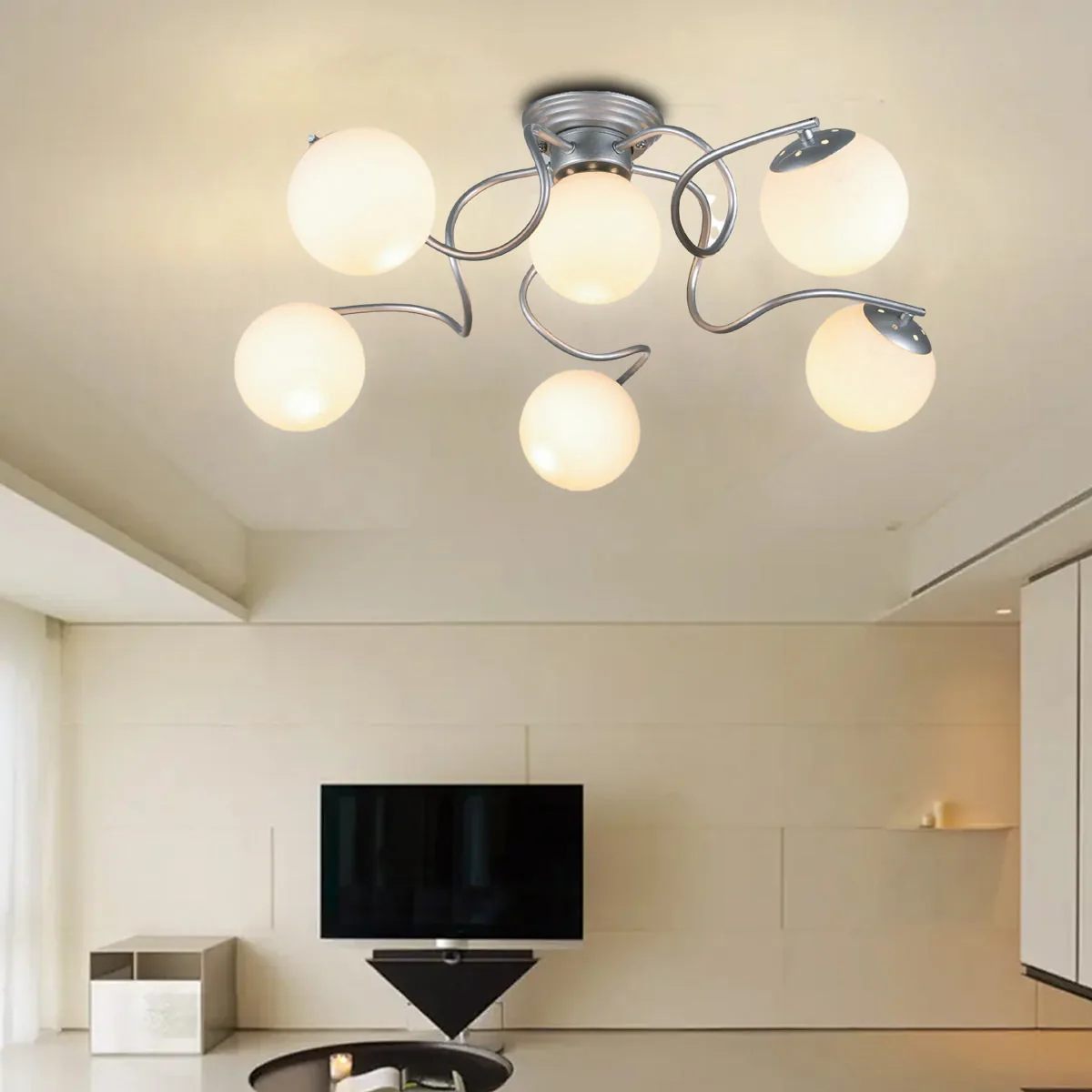 Modern Design Globe Frosted Glass Shades Ceiling Light