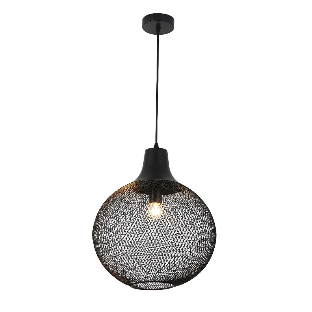 Modern Matte Black Mesh Pendant Light