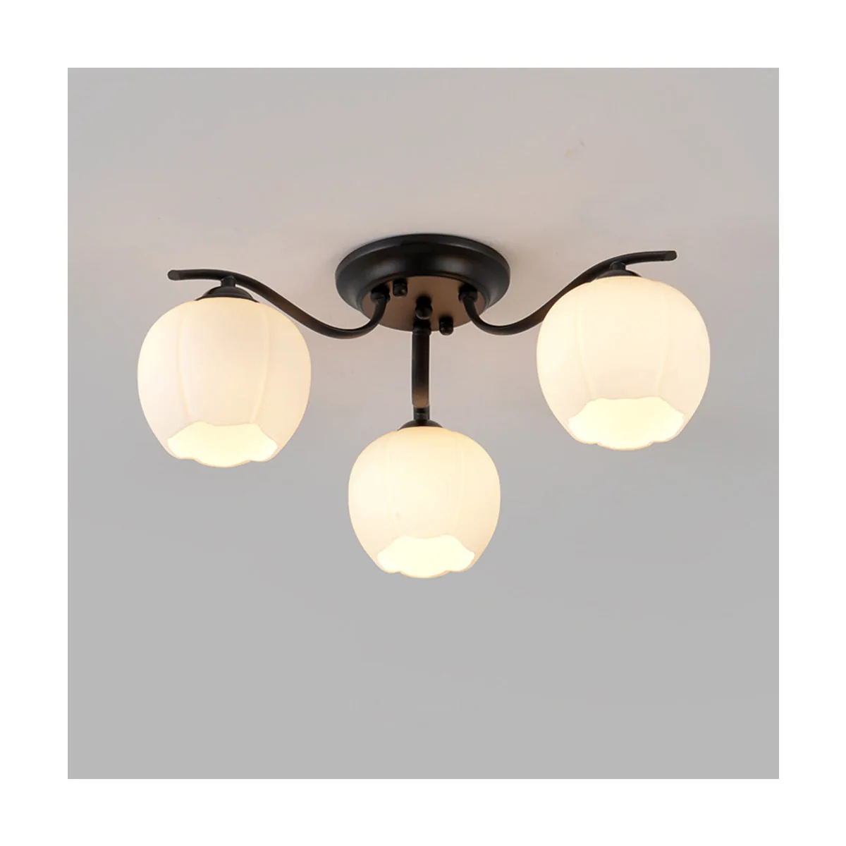 Modern Triple-Globe Ceiling Lamp