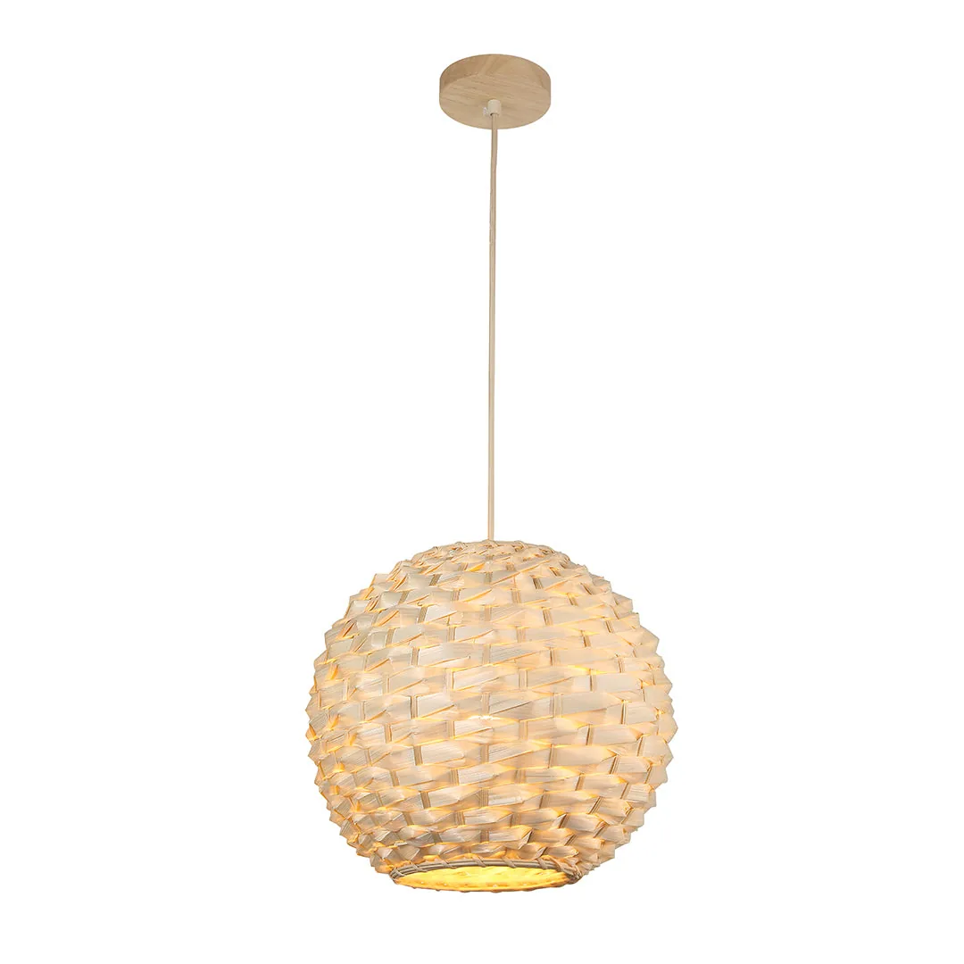 Natural Bamboo Sphere Pendant Light