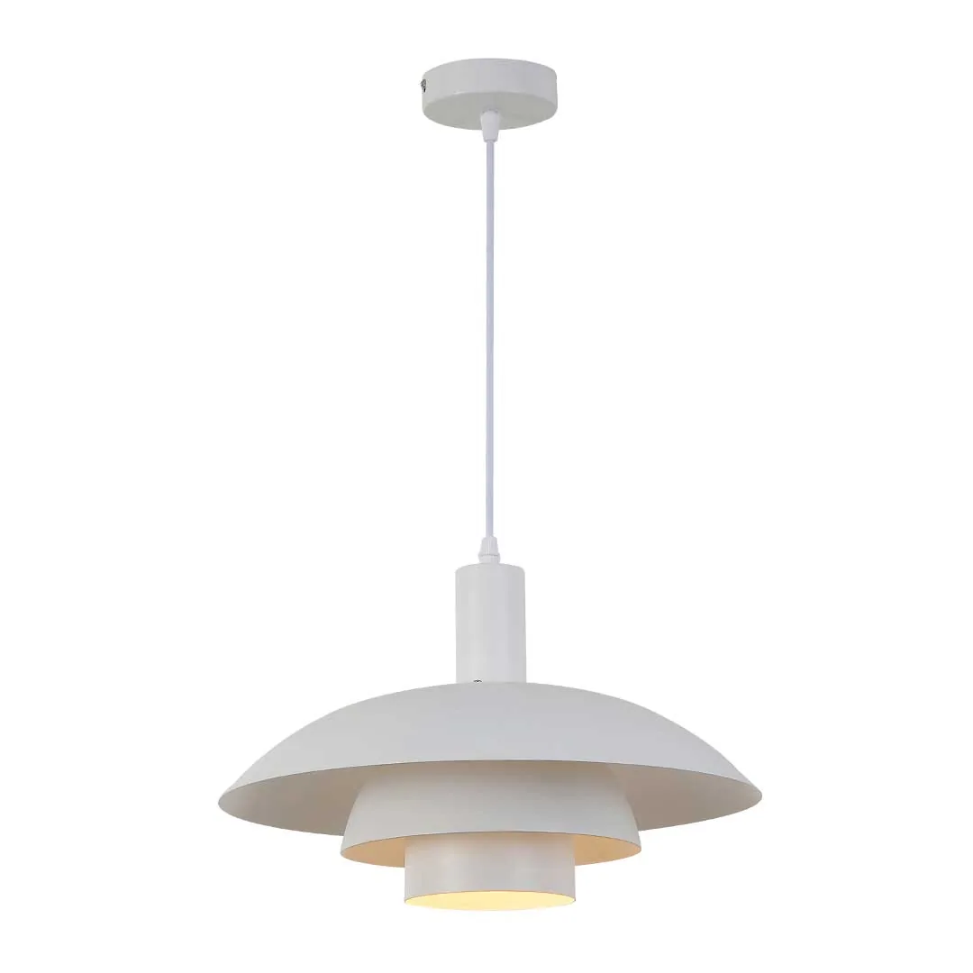 Scandinavian White Layered Dome Pendant Light