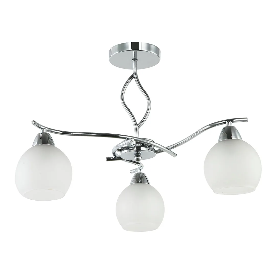 Silver & White 3-Light Pendant